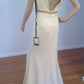 c  Size 8 Cream deep back dress