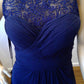 b Size 6 Navy Illusion Neckline A Line Dress