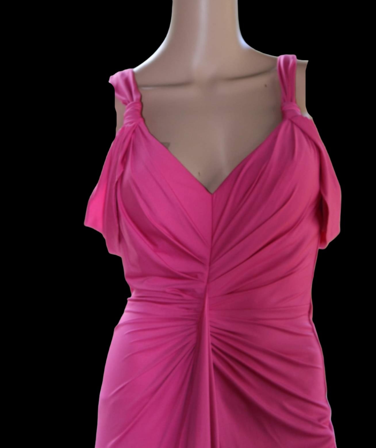 b Size 6 Hot Pink Ruched Sweetheart Neckline Dress