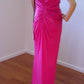 b Size 6 Hot Pink Ruched Sweetheart Neckline Dress