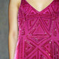 b Size 6 Pink Geometric sequinned Dress