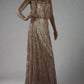 b Size 6 Gold sequinned A Line Dress