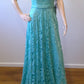 c size 8 Tiffany blue lace  deep backed dress