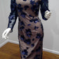 c Size 8 Navy sequinned over pink short dress