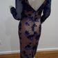 c Size 8 Navy sequinned over pink short dress
