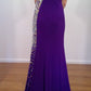 c Size 8 Purple one shoulder diamante dress
