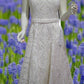 g Size 16 White Elegant  brocade lace to below knee dress.