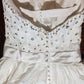 c Size 8 White Sheath full length dress with sequinned bodice