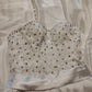 c Size 8 White Sheath full length dress with sequinned bodice