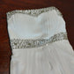 c Size 8 white sheath dress with beaded waist detail